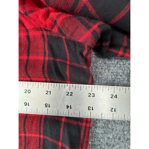 J. Jill Women's Red and Black‎ Plaid Button Down Long Sleeve Flannel Shirt Large - Picture 8 of 11